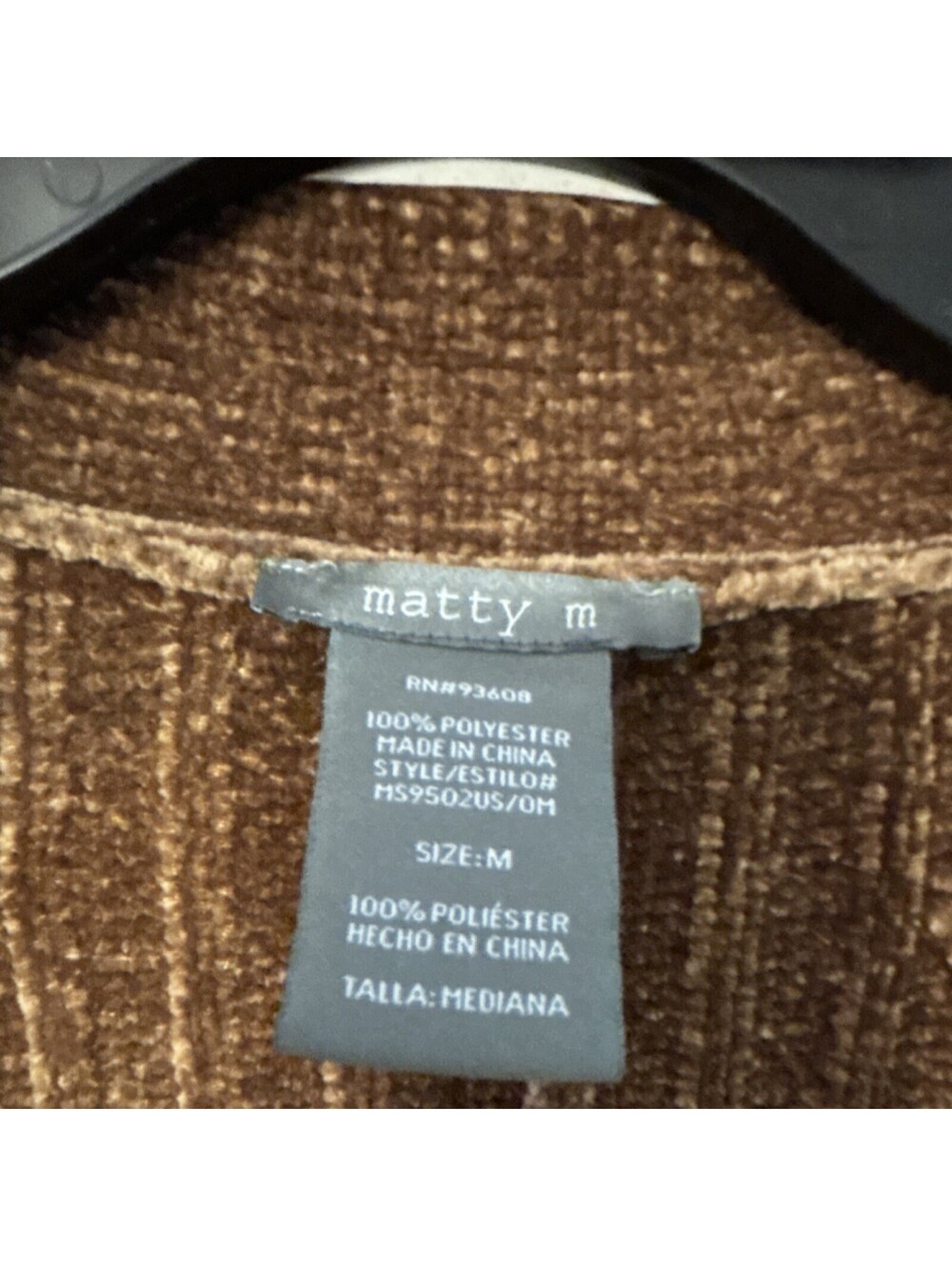 Matty M Brown Knit Open Front Cardigan Sweater with Pockets Size M - Picture 2 of 2